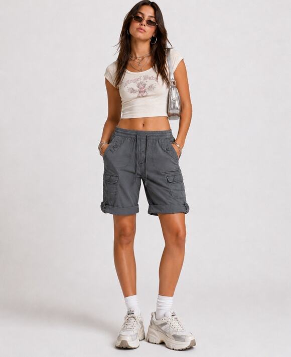 UNIONBAY Pants - Y2K Indie Sleaze UNIONBAY Cargo Shorts Relaxed Fit Size M Gray Utility Gorpcore